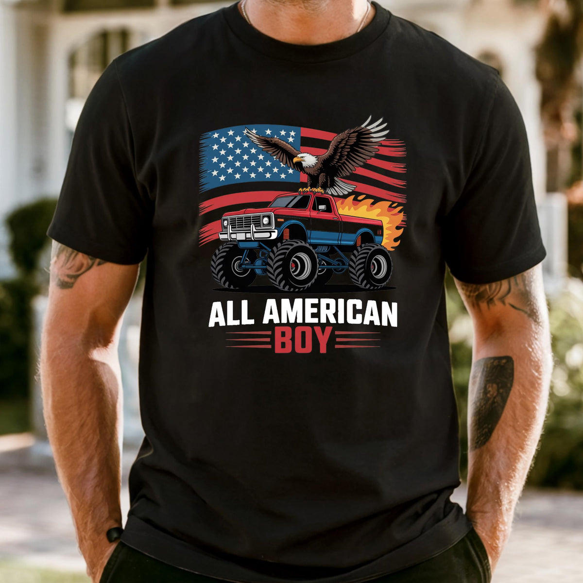 All American Boy Truck American Flag Comfort Colors® T-Shirt