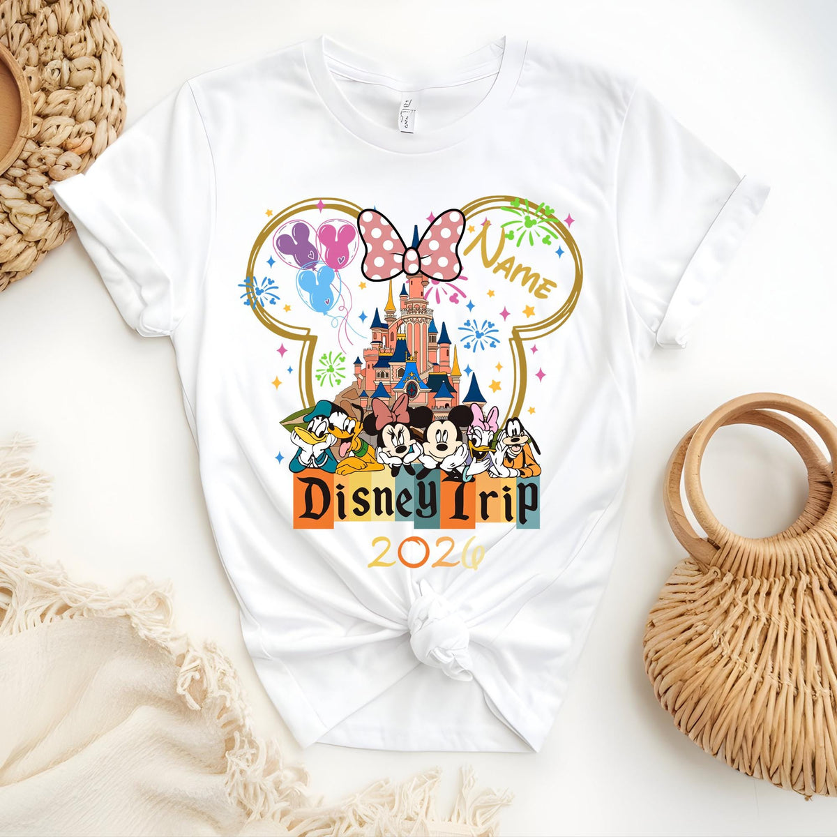Custom Disney Vacation 2026 Shirts, Family Matching Disney Trip Tee, Disneyland & Disneyworld Shirt, Personalized Name Tee