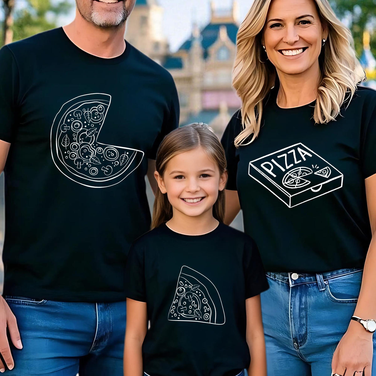 Dad and Baby Matching Pizza Day Family T-Shirt