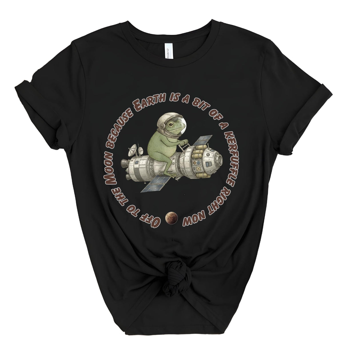Funny Frog Off to the Moon Retro Space Weirdcore T-Shirt