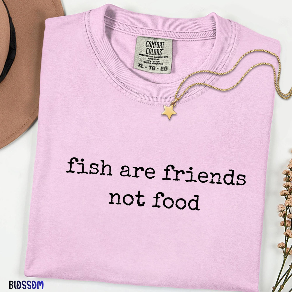 Comfort Colors® “Fish Are Friends, Not Food” Tee, Speciel Elite Typography, Shark Bruce Inspired, Family Disney Trip Gift