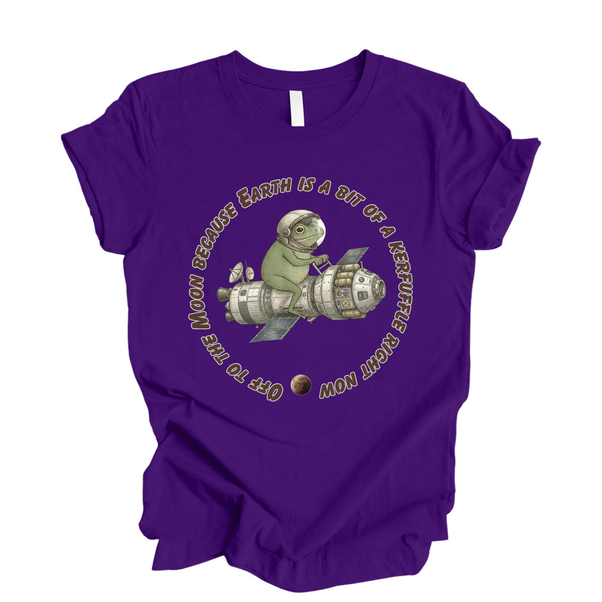 Funny Frog Off to the Moon Retro Space Weirdcore T-Shirt