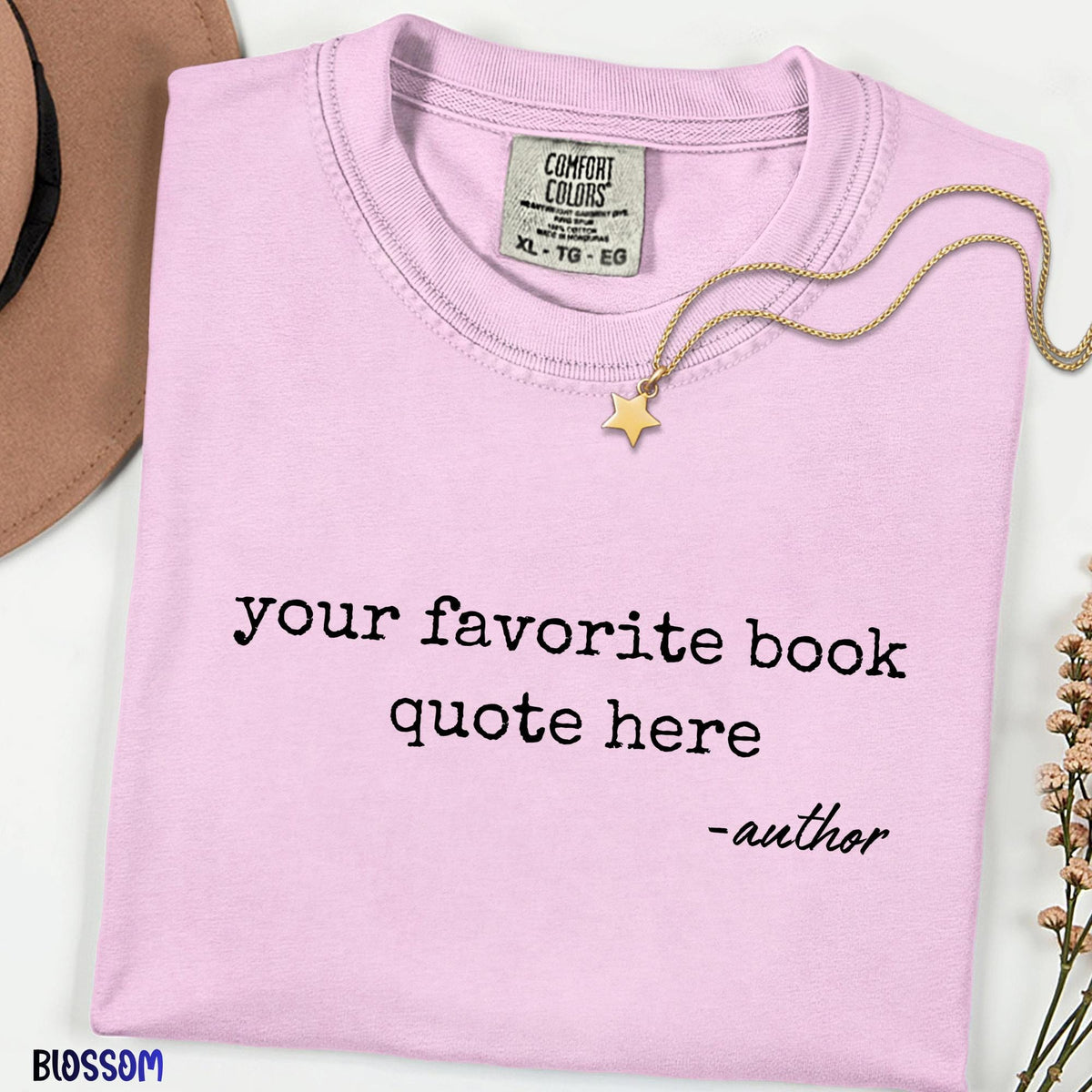 Custom Book Quote Shirt Comfort Colors®, Personalized Literary Tee, Favorite Quote Shirt, Book Lover Gift, Reading Aesthetic Top