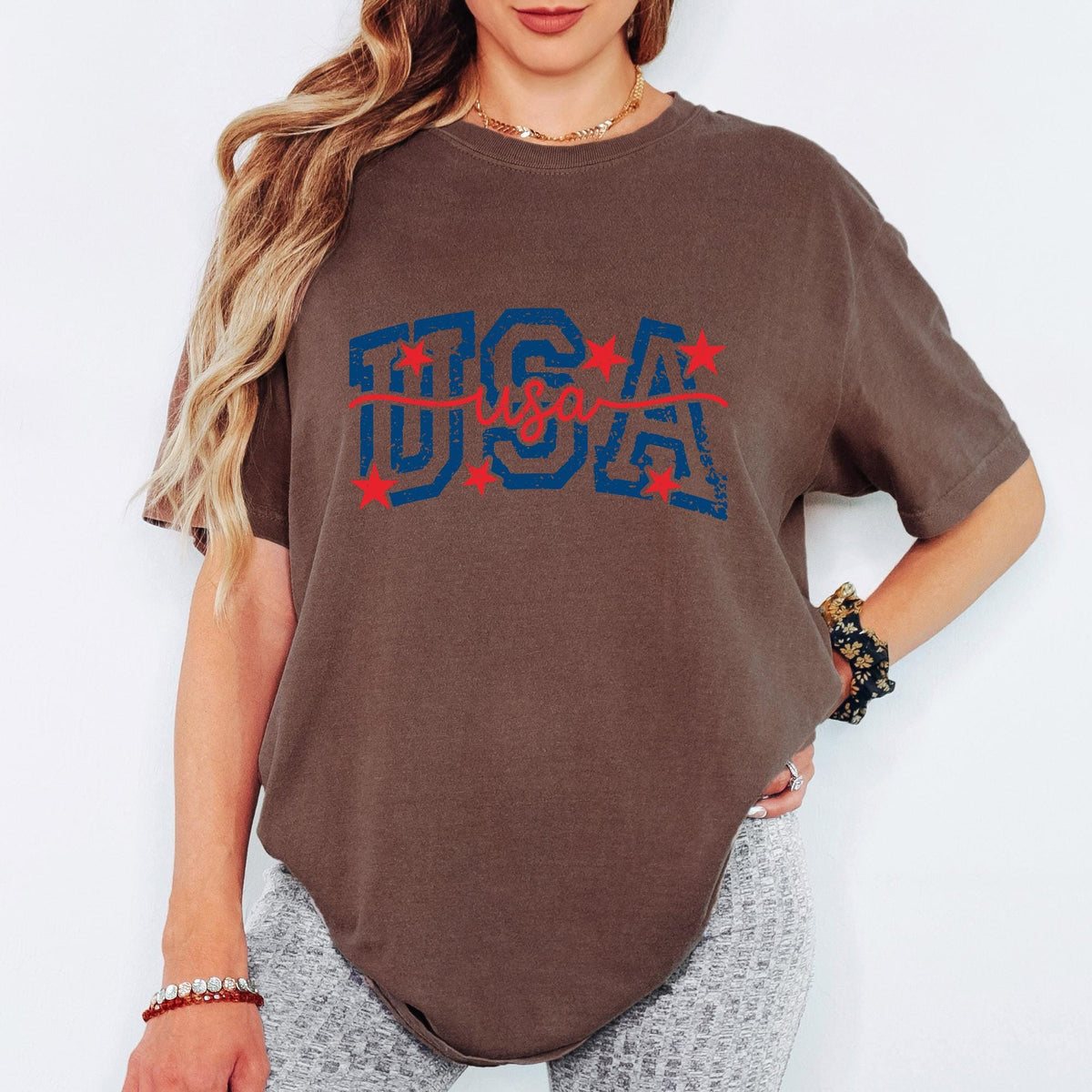 USA Shirt, Comfort Colors 90s Retro USA Shirts for Women Men Distressed Design Tee
