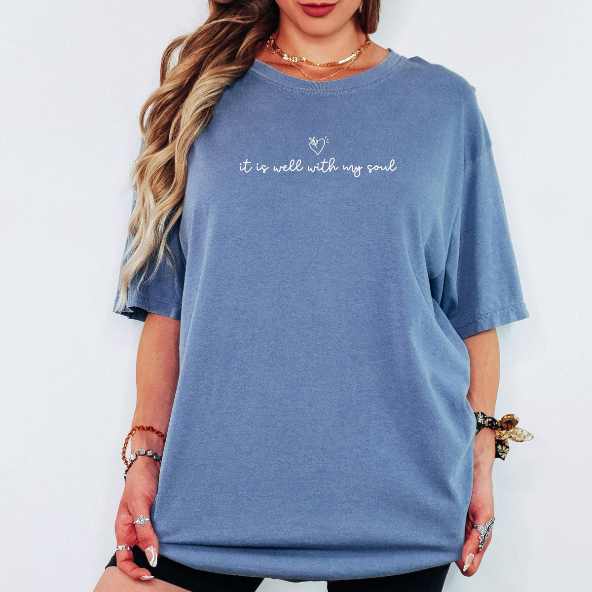 It Is Well With My Soul Comfort Colors® Tee, Christian Shirt for Women, Faith Based Church Outfit, Minimalist Religious Graphic Tee