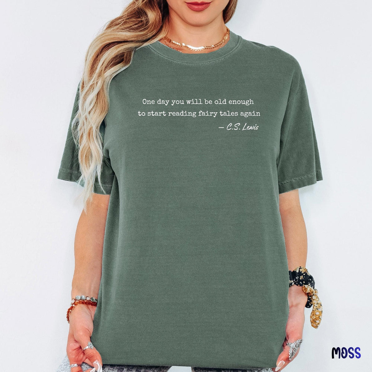 One Day You Will Be Old Enough To Start Reading Fairy Tales Again CS Lewis Quote Shirt, Minimalist Book Lover Tee, Narnia Inspired Gift