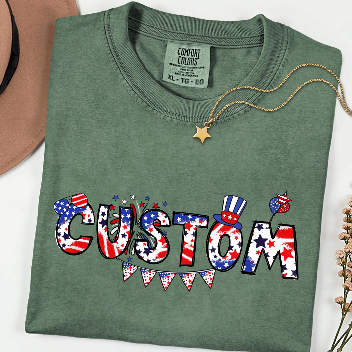Comfort Colors® Custom 4th Of July Shirt, Family Matching Tee, Celebration Shirt, USA Shirt, Patriotic Custom Name Shirt, Kids Tees
