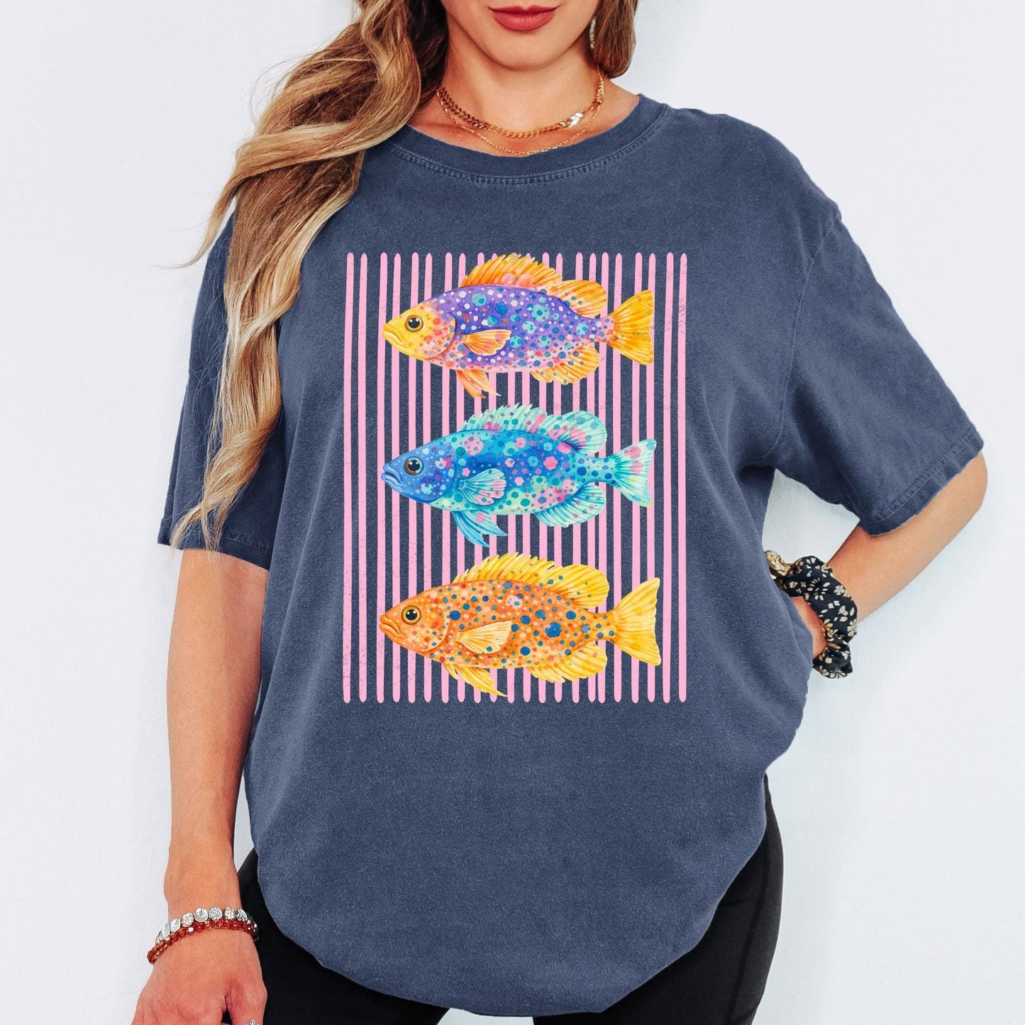 Comfort Colors® Summer Starfish Shirt, Vintage Stripe Tee, Funny Beach Graphic Tee, Coastal Vacation T Shirt, Summer Ocean Lover Gift Top