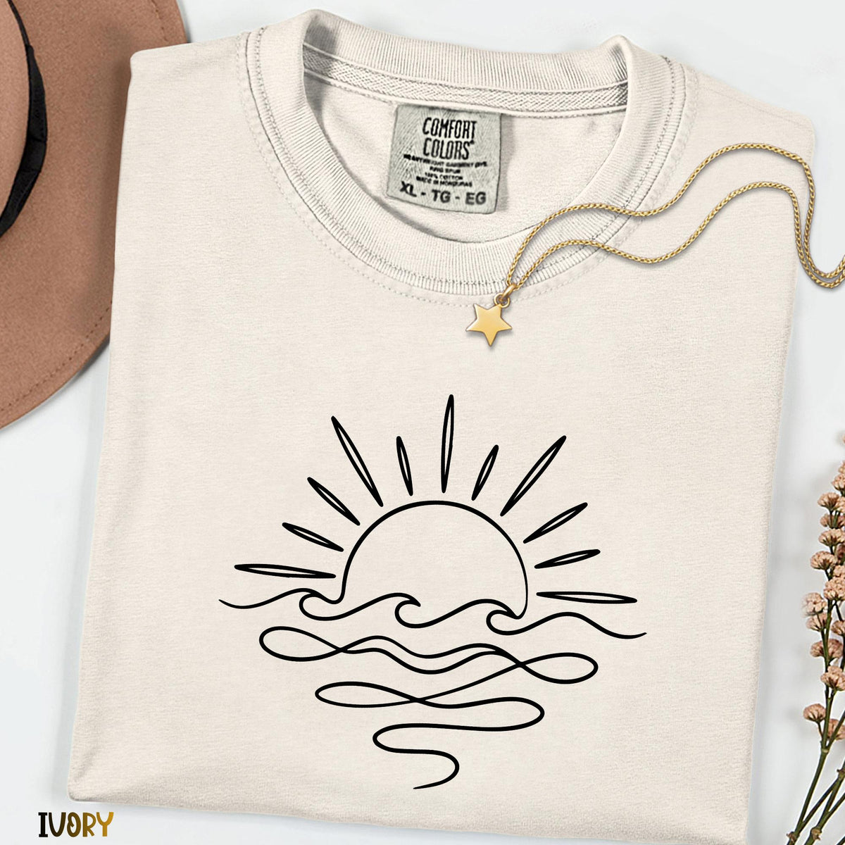 Comfort Colors Sun Shirt, Summer Graphic Tee, Beach Vacation T-Shirt for Women, Positive Vibes Shirt, Gift for Her