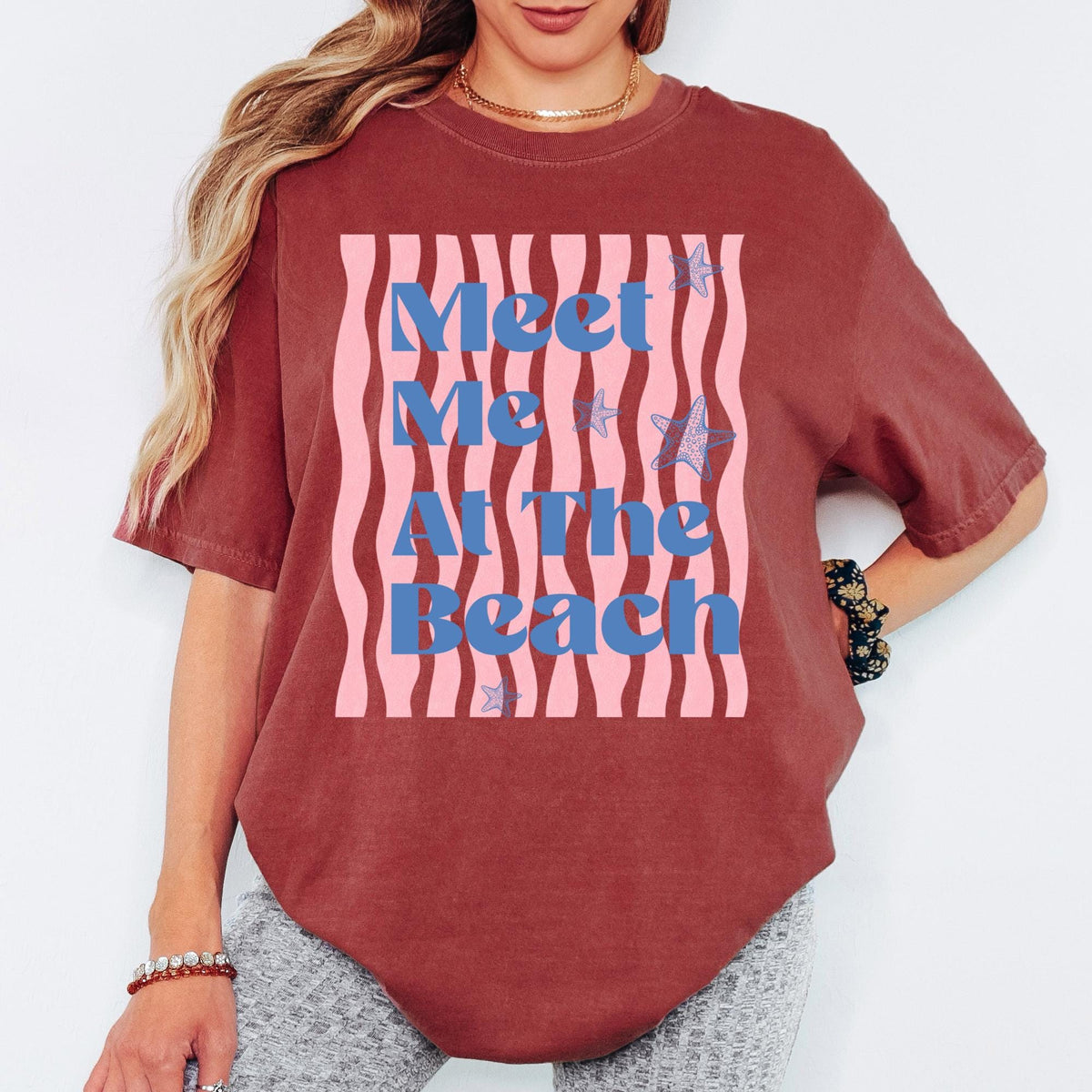 Comfort Colors® Meet Me At The Beach Shirt, Retro Coastal Tshirt, Funny Beach Tee, Summer Graphic Tee