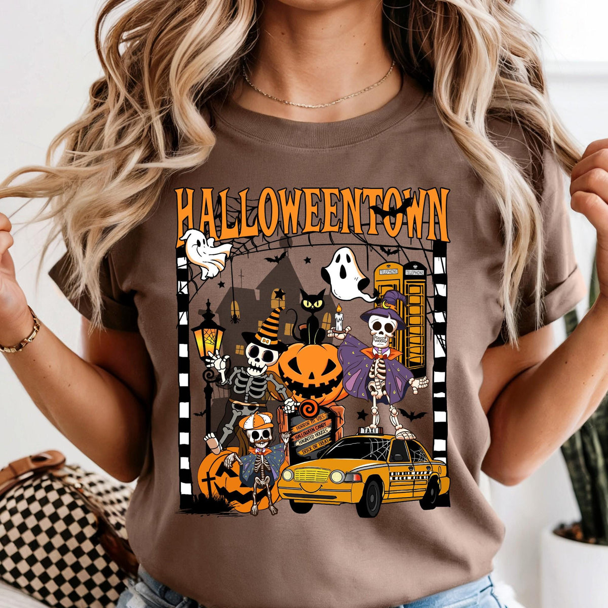Comfort Colors® Halloweentown Shirt, Creepy Skeleton Fall Season Shirt, Halloween Gift Tee