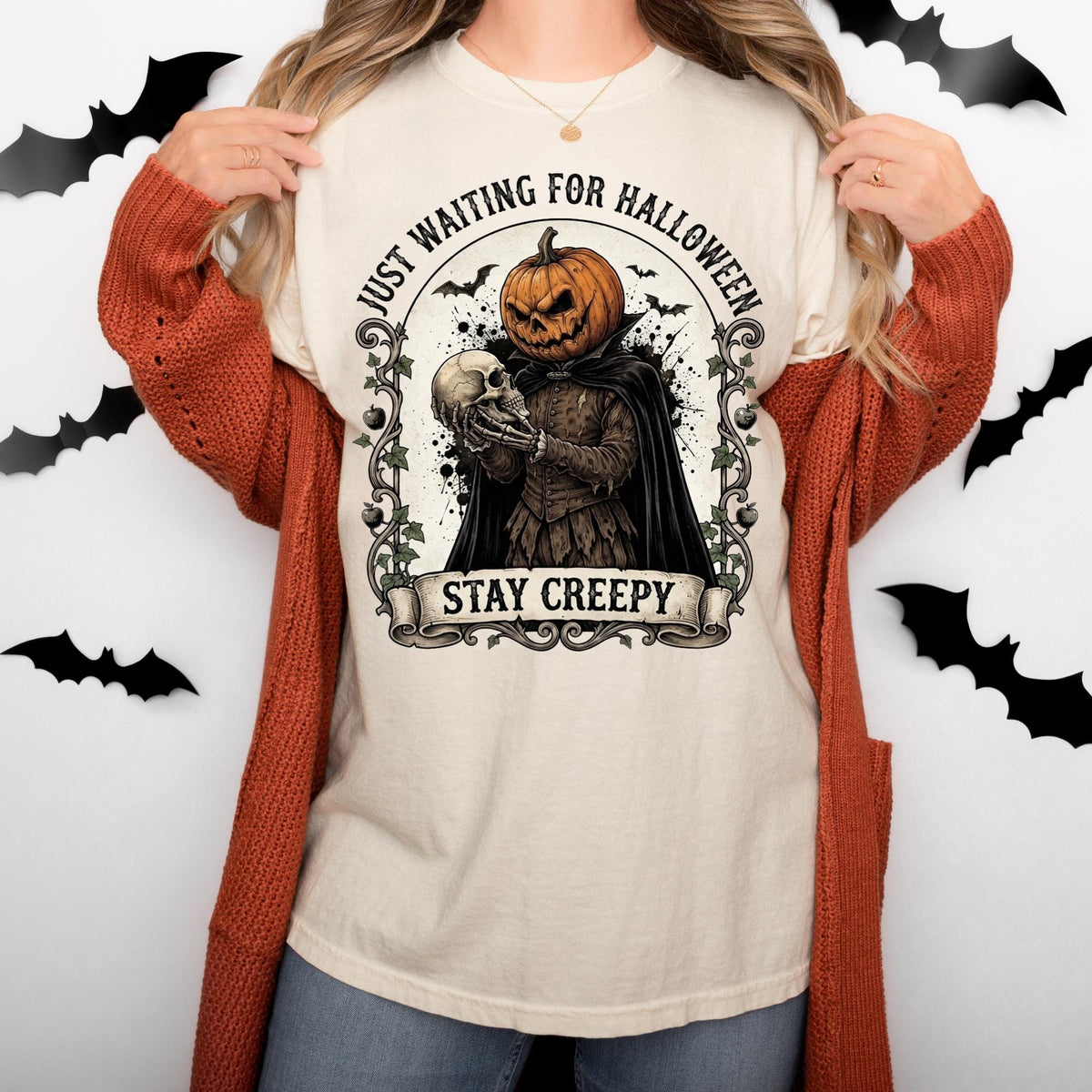 Comfort Colors® Just Waiting For Halloween Shirt, Stay Creepy Tee, Halloween Gift