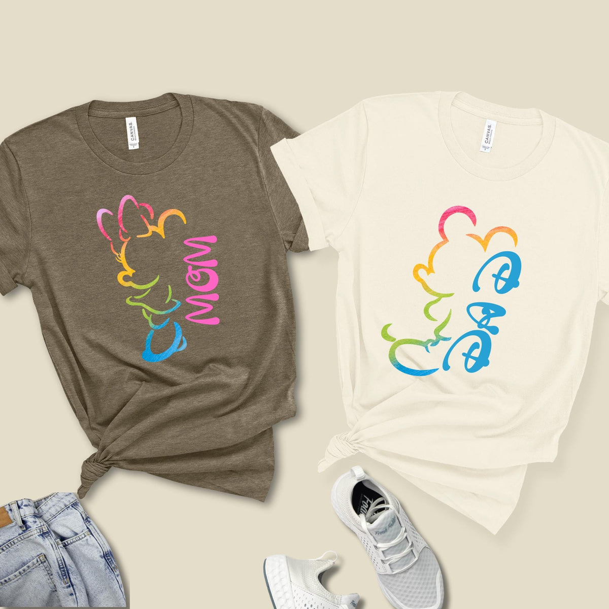 Custom Disney Mom and Dad Shirts, Mickey Dad Shirt, Minnie Mama Shirt, Disney Family Matching Shirt, New Mom Shirt, New Dad Shirt