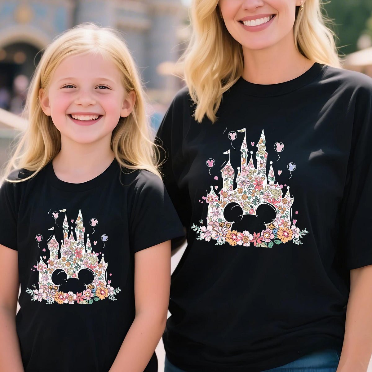 Happiest Place on Earth Shirt, Magic Kingdom T-shirt, Disney Castle Floral Tee, Magical World Shirt, Magical Kingdom, Disney World Shirt
