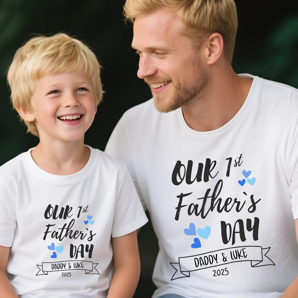 Personalized First Father's Day Matching Shirt & Bodysuit Set