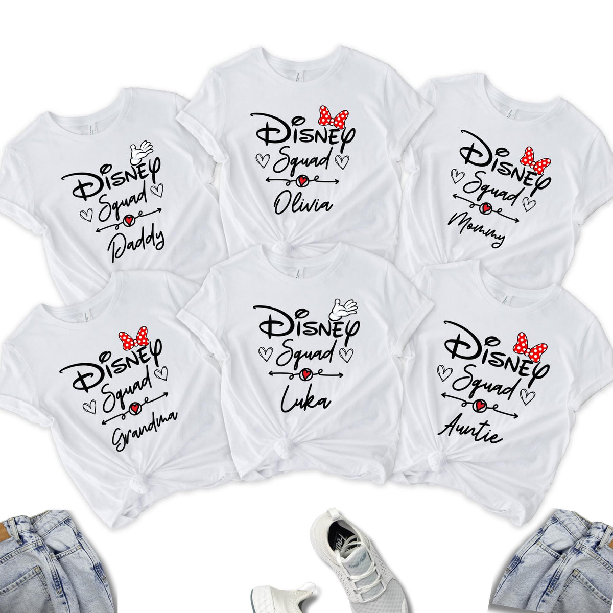 Custom Disney Squad Shirt Family Trip T-shirt Matching Magic Trip Tee Mickey & Minnie Shirt Vacation Gift