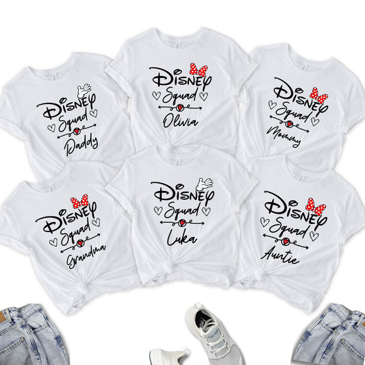 Custom Disney Squad Shirt Family Trip T-shirt Matching Magic Trip Tee Mickey & Minnie Shirt Vacation Gift