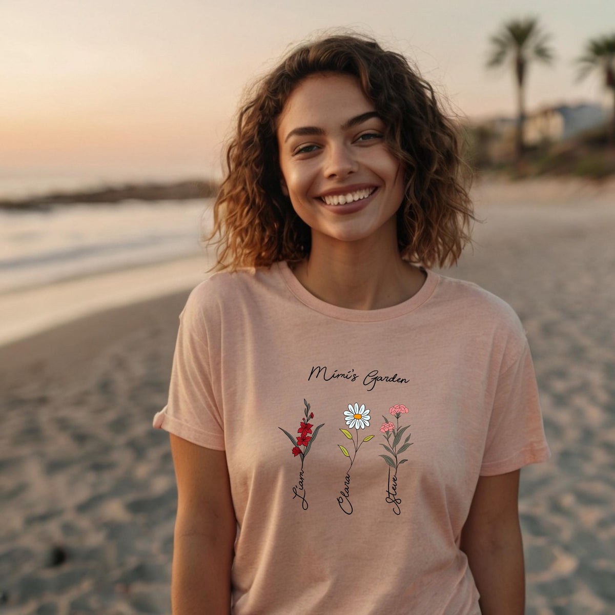 Mamas Garden Shirt, Mothers Day Gift, Custom Birthflower T-shirt, Gift for Grandma, Love Grows Here, Birthday Gift