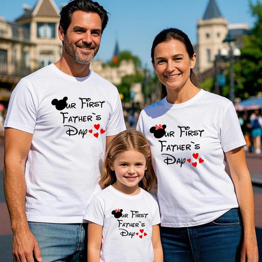 First Father's Day Disneyland Trip Shirt: Matching Dad & Kid Mickey Tee