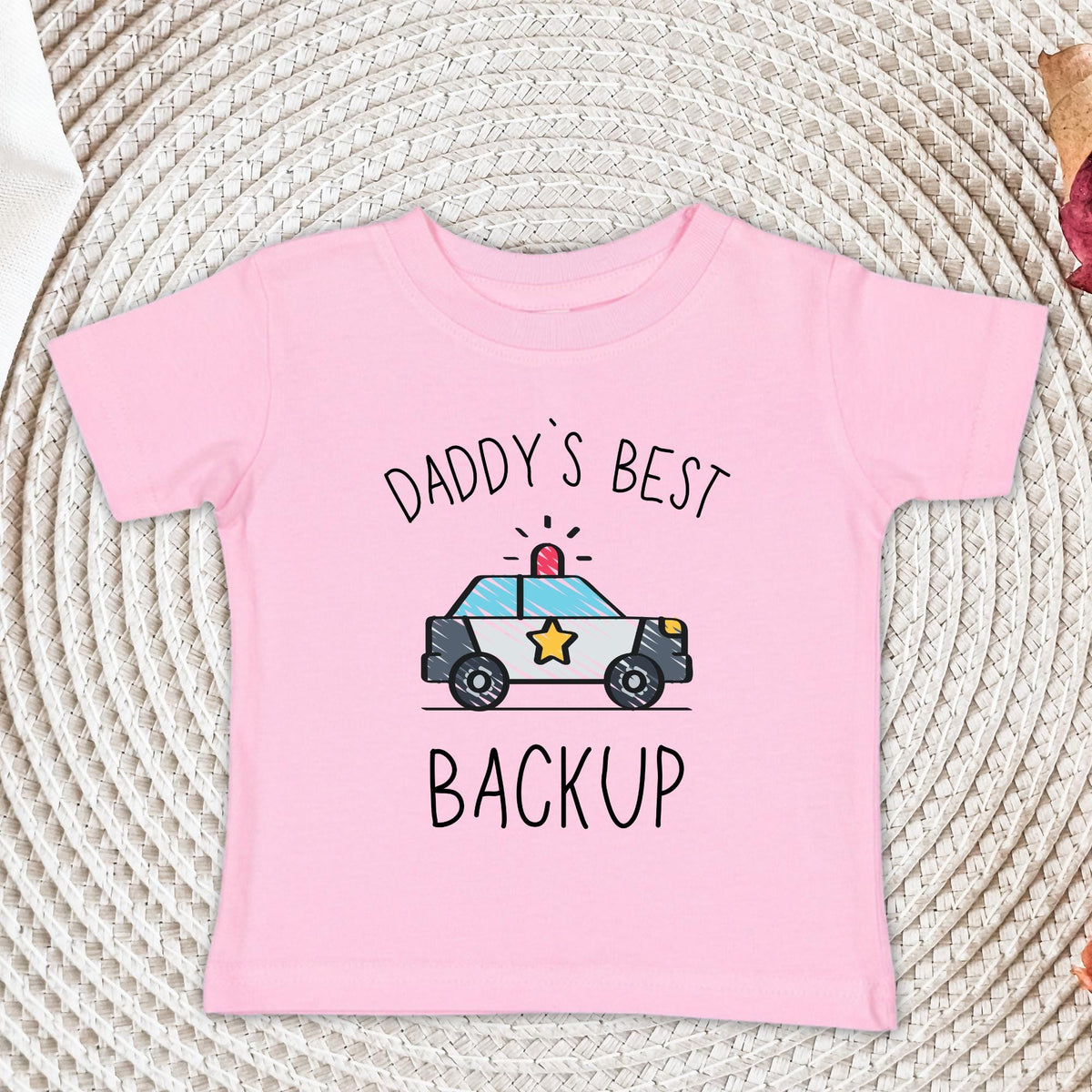 Daddy’s Backup Police Car Baby Bodysuit