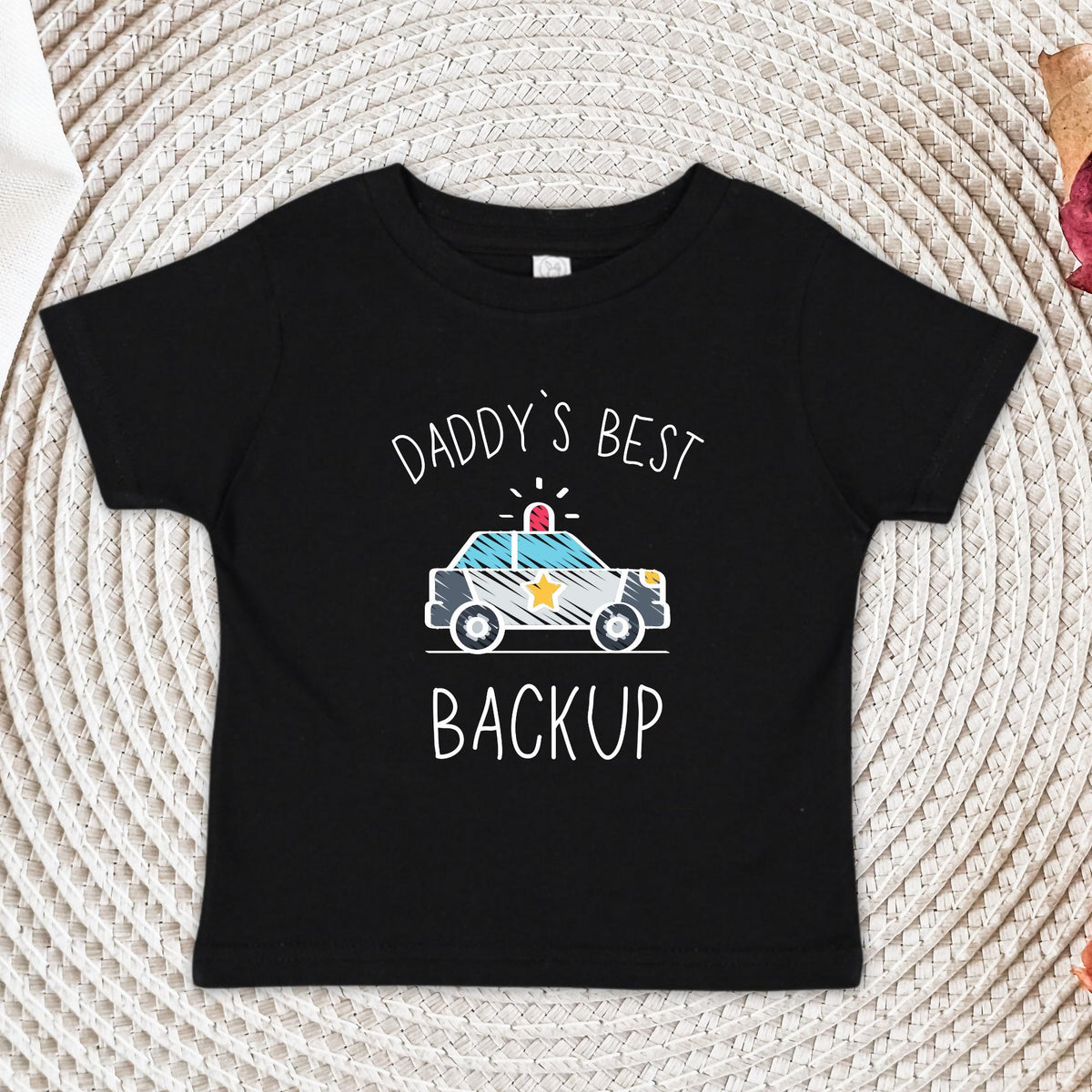 Daddy’s Backup Police Car Baby Bodysuit