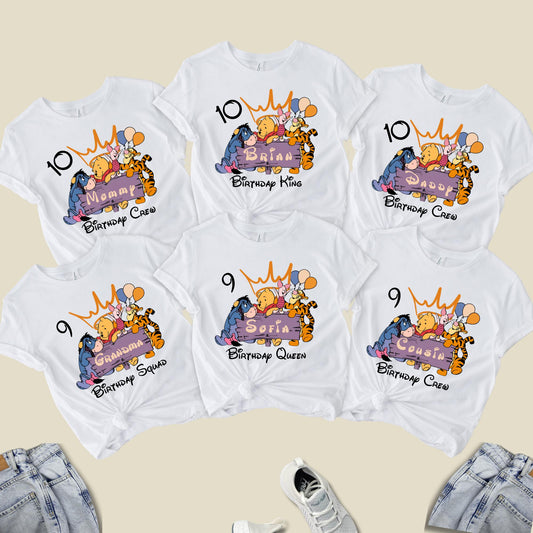 Personalized Disney Winnie The Pooh Birthday Shirt, Baby Bodysuit, Pooh 1st Birthday King Shirt, Magic Kingdom Bday Tee, Pooh Birthday Boy