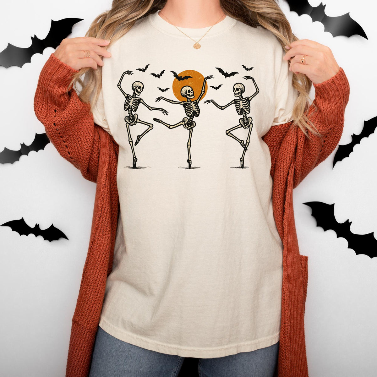 Dancing Skeleton Retro Halloween Comfort Colors® T-Shirt