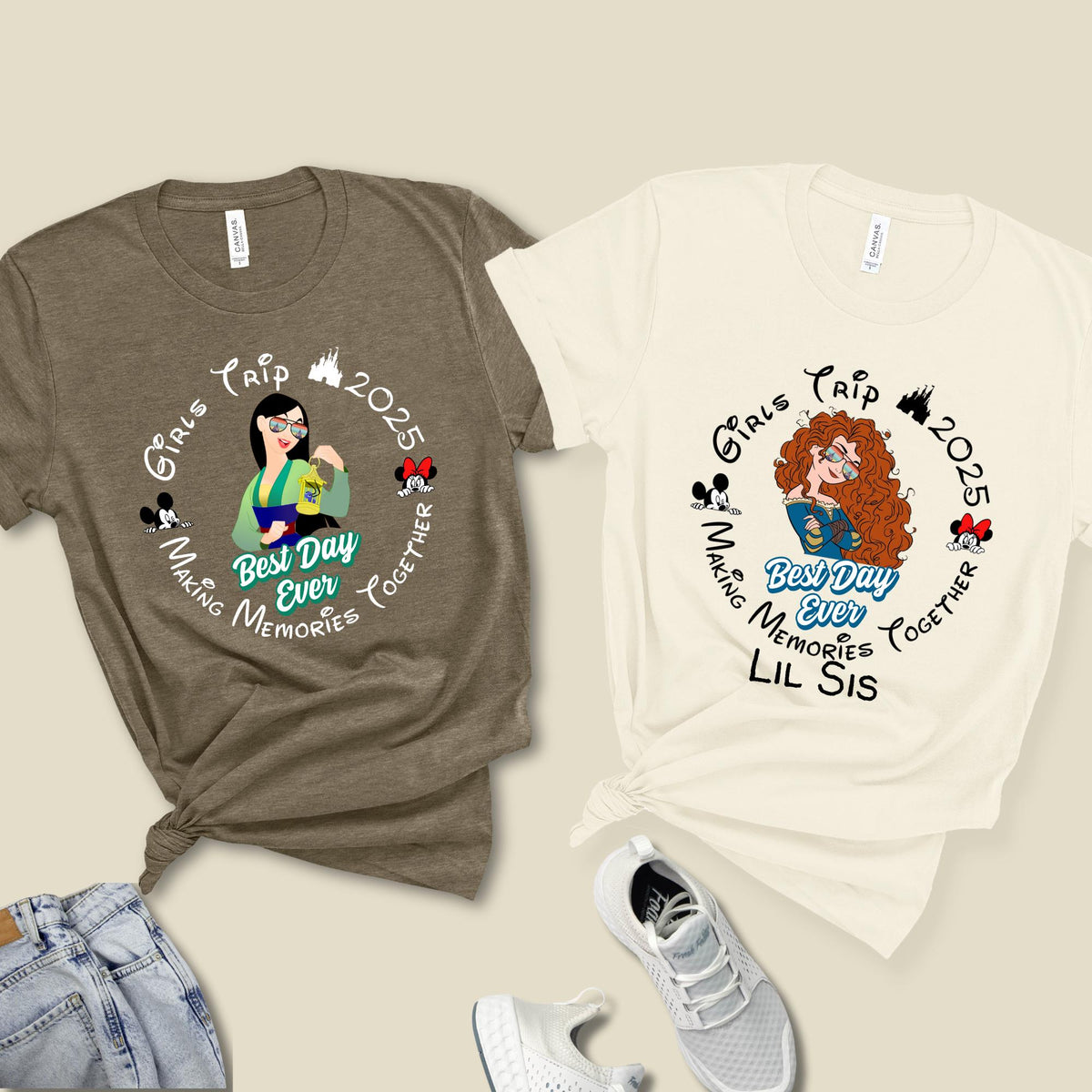 Custom Disney Girls Trip 2025 Shirt, Personalized Disneyland Shirt, Disney Princess Tee, Family Vacation T-shirt