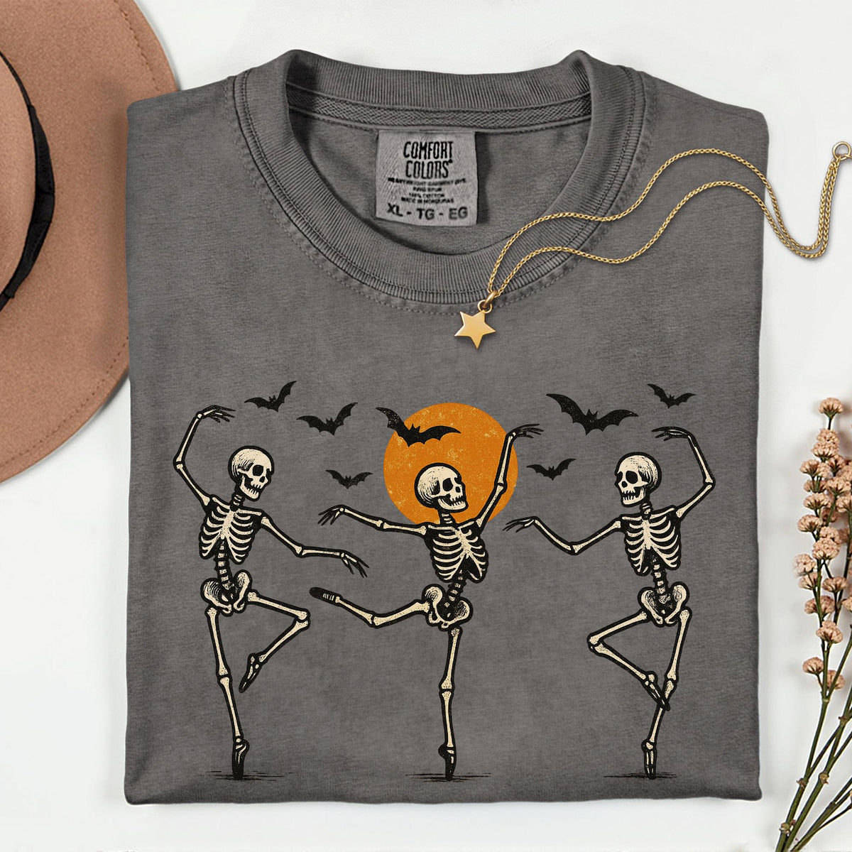 Dancing Skeleton Retro Halloween Comfort Colors® T-Shirt