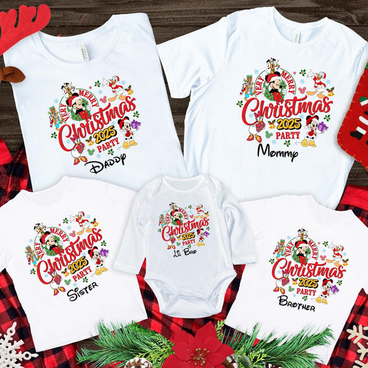 Very Merry Christmas Disney Shirt, Christmas Gift, Family Matching 2025 Shirt, Xmas Party Shirt, Custom Christmas 2025 Shirt
