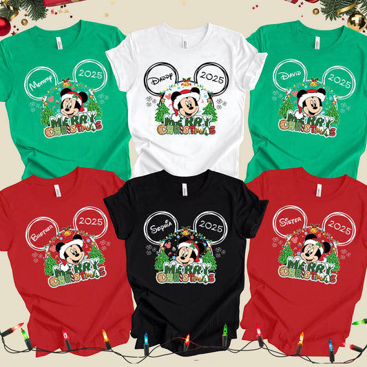 Custom Disney Family Christmas Shirt, Merry Christmas Shirt, Personalized Matching Christmas Tees, 2025 Mickey’s Very Merry Shirt