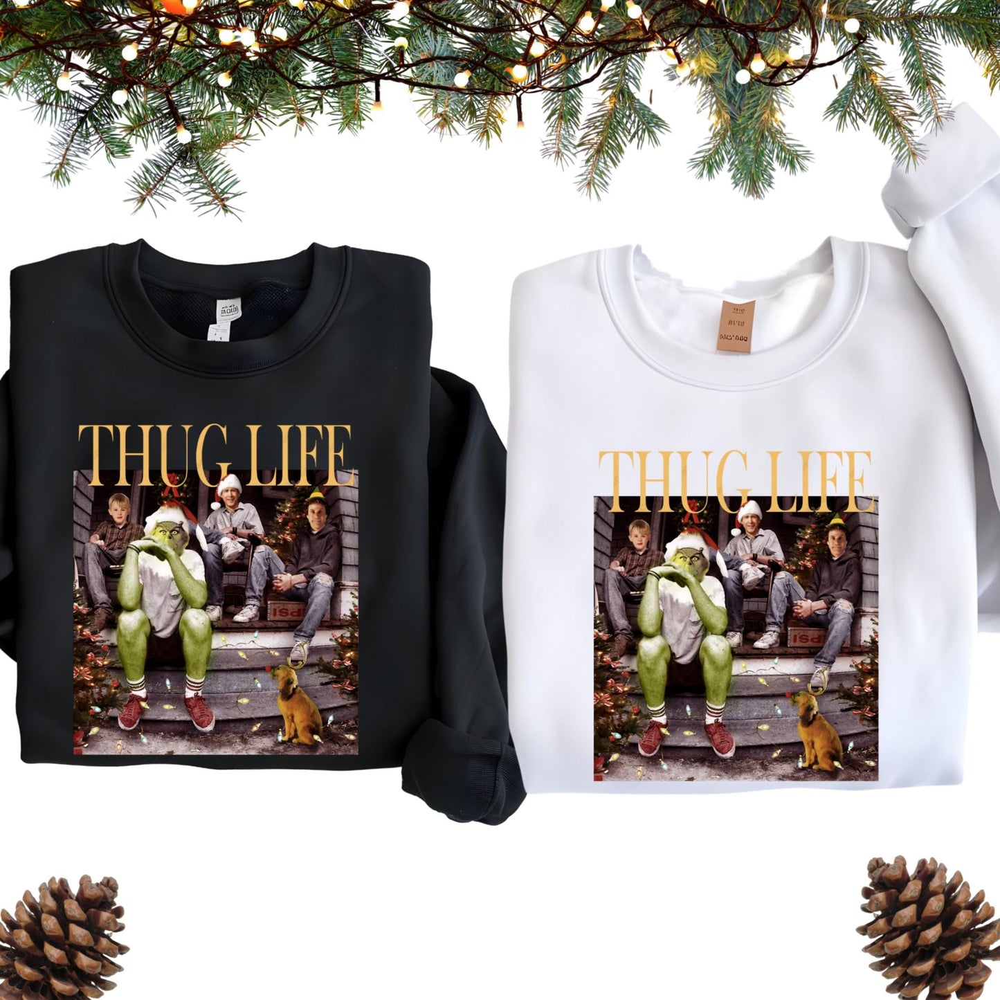 Thug Life Christmas Sweatshirt Christmas Movie Hoodie Christmas Friends Sweat Christmas Gifts for Women Holiday Crewneck Xmas