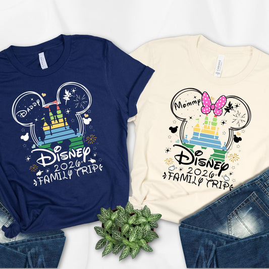 Personalized Disneyland Shirt, Disney Trip Shirts 2026, Disney Family Vacation Custom Name Shirt , Mickey Minnie Disneyworld Matching Shirt