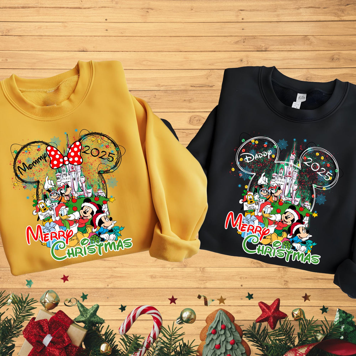 Personalized Disney Christmas Sweatshirt, Mickey Minnie Sweat, Disney Merry Christmas Sweatshirt, Disney Hoodie, Disney World Family Shirt