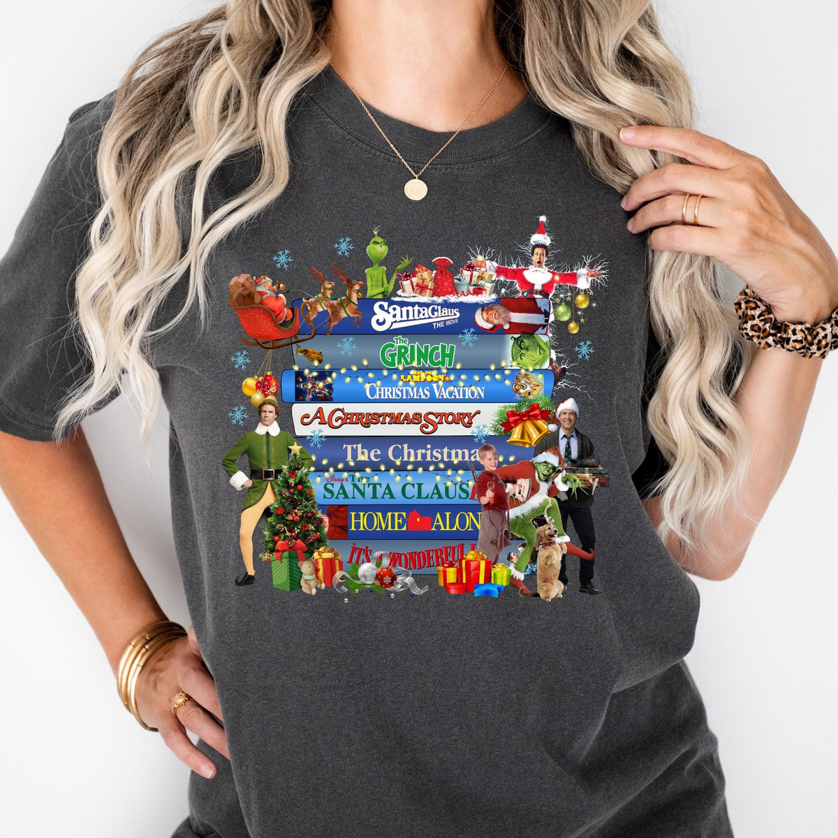 Comfort Colors® 90s Style Christmas Shirt, VHS Tapes, Christmas Movies Tshirt, 90s VHS Shirts, 90s Christmas Tee, Funny Christmas Movie Tee