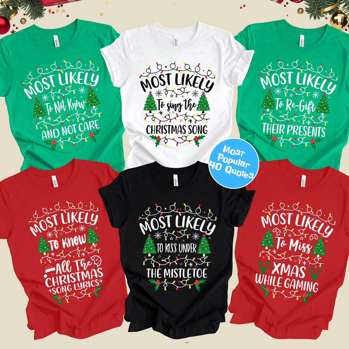 Most Likely to Christmas Shirt, Family Matching Christmas Gifts, Christmas Shirt, Funny Christmas Shirt, Family Pajamas