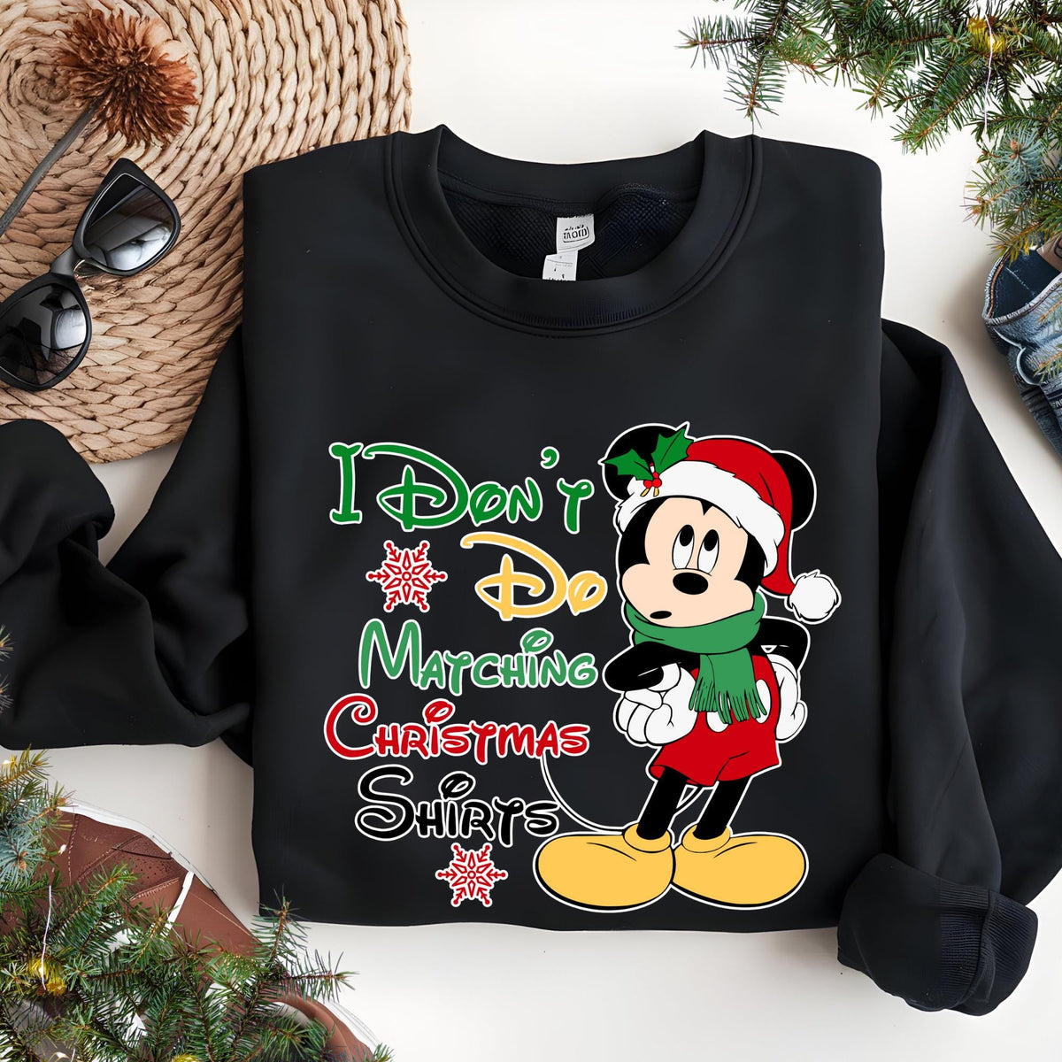 Christmas Matching Sweatshirt: Disney Mickey and Minnie Sweat Gift For Couples, Funny Xmas Outfit