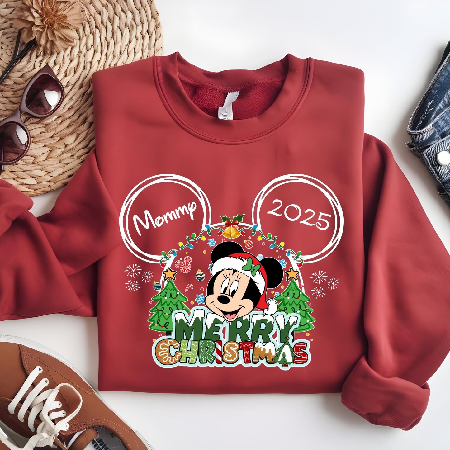 Mickey Christmas Sweatshirt, Custom Disney Family Vacation Xmas Hoodie, Mommy 2025 Xmas Shirt, Mickey Ears Christmas Gift