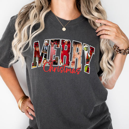Comfort Colors® Merry Christmas 90s Movies Shirt, Vintage Xmas Movies Tee