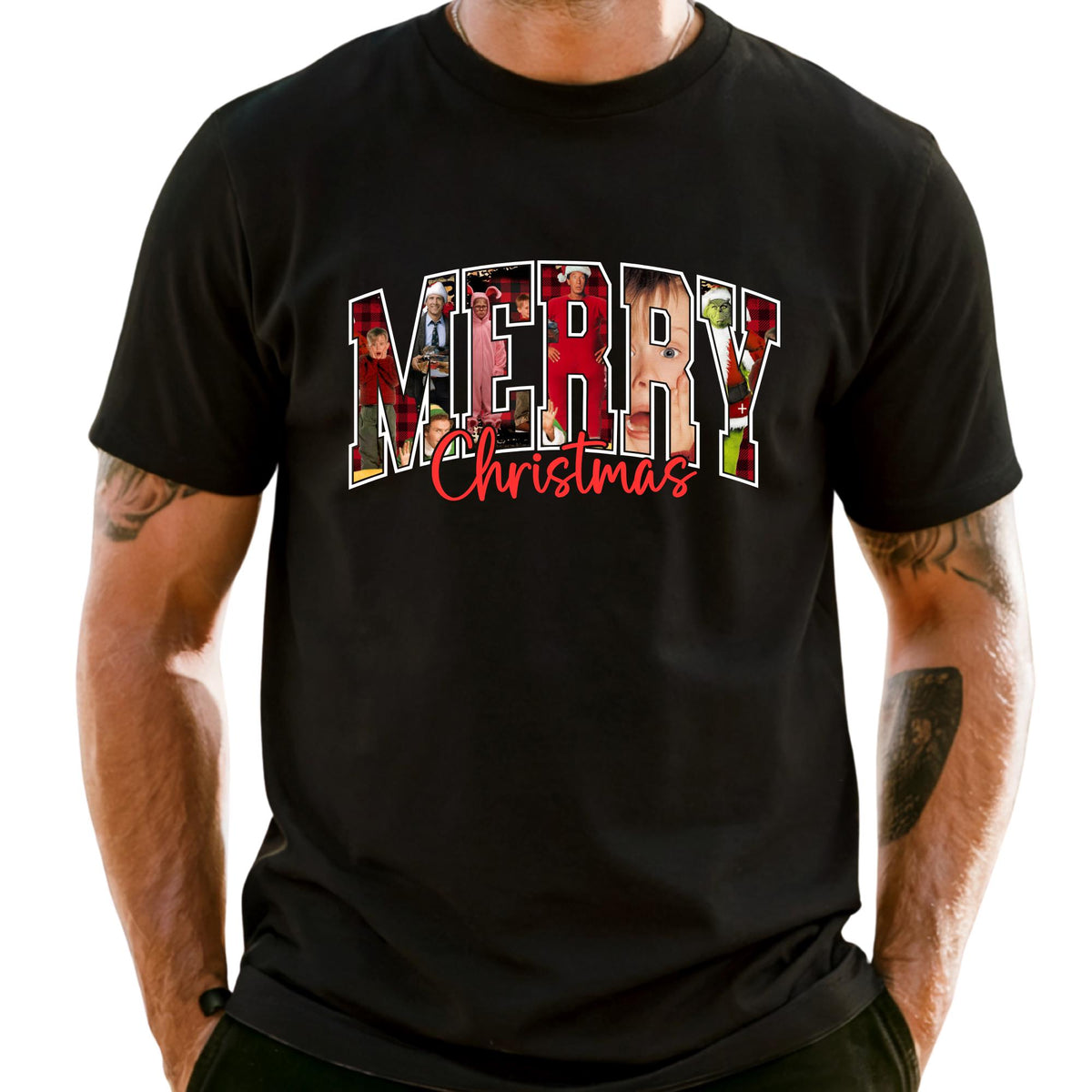 Comfort Colors® Merry Christmas 90s Movies Shirt, Vintage Xmas Movies Tee