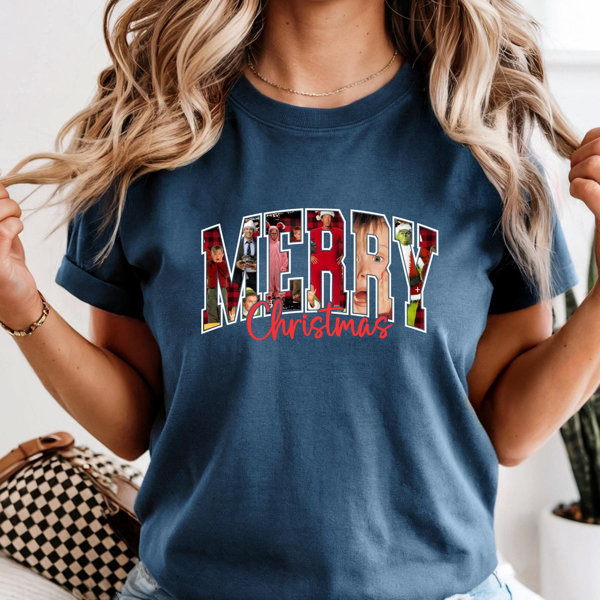Comfort Colors® Merry Christmas 90s Movies Shirt, Vintage Xmas Movies Tee