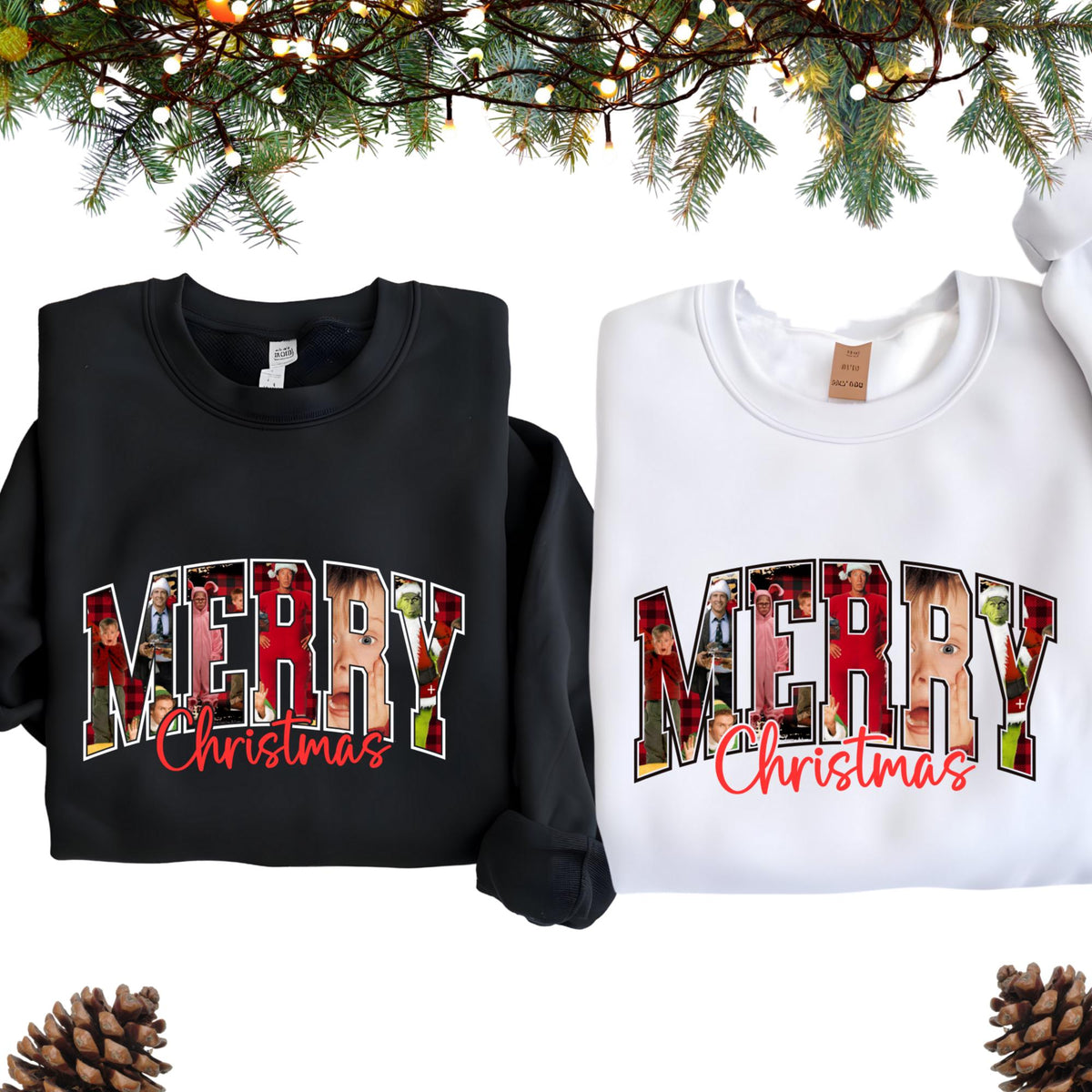 Merry Christmas 90s Movies Sweatshirt, Vintage Christmas Movies Sweat, Retro Xmas Hoodie