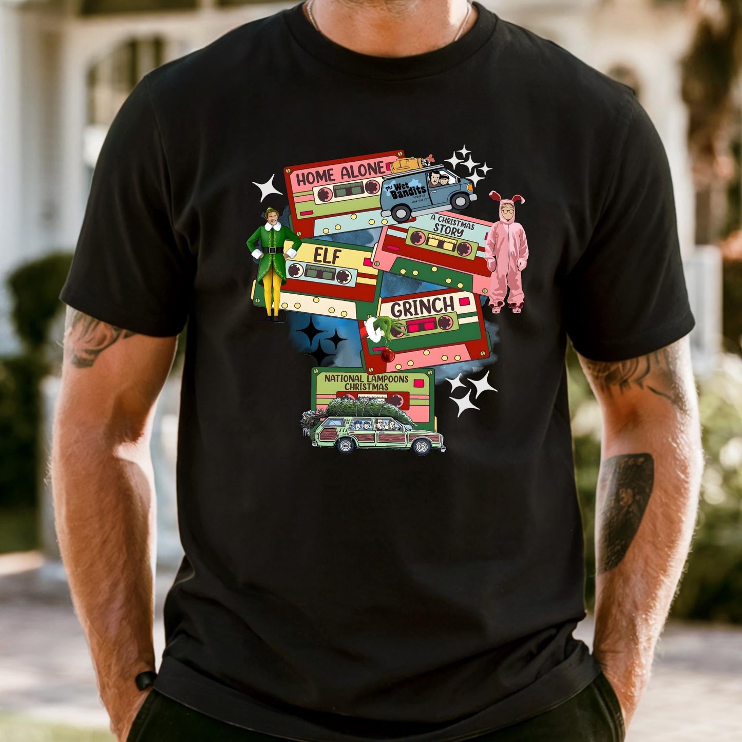 Comfort Colors® Christmas 90s Movies Shirt, Nostalgic Christmas VHS Movies Tee, Vintage Christmas DVD T-shirt