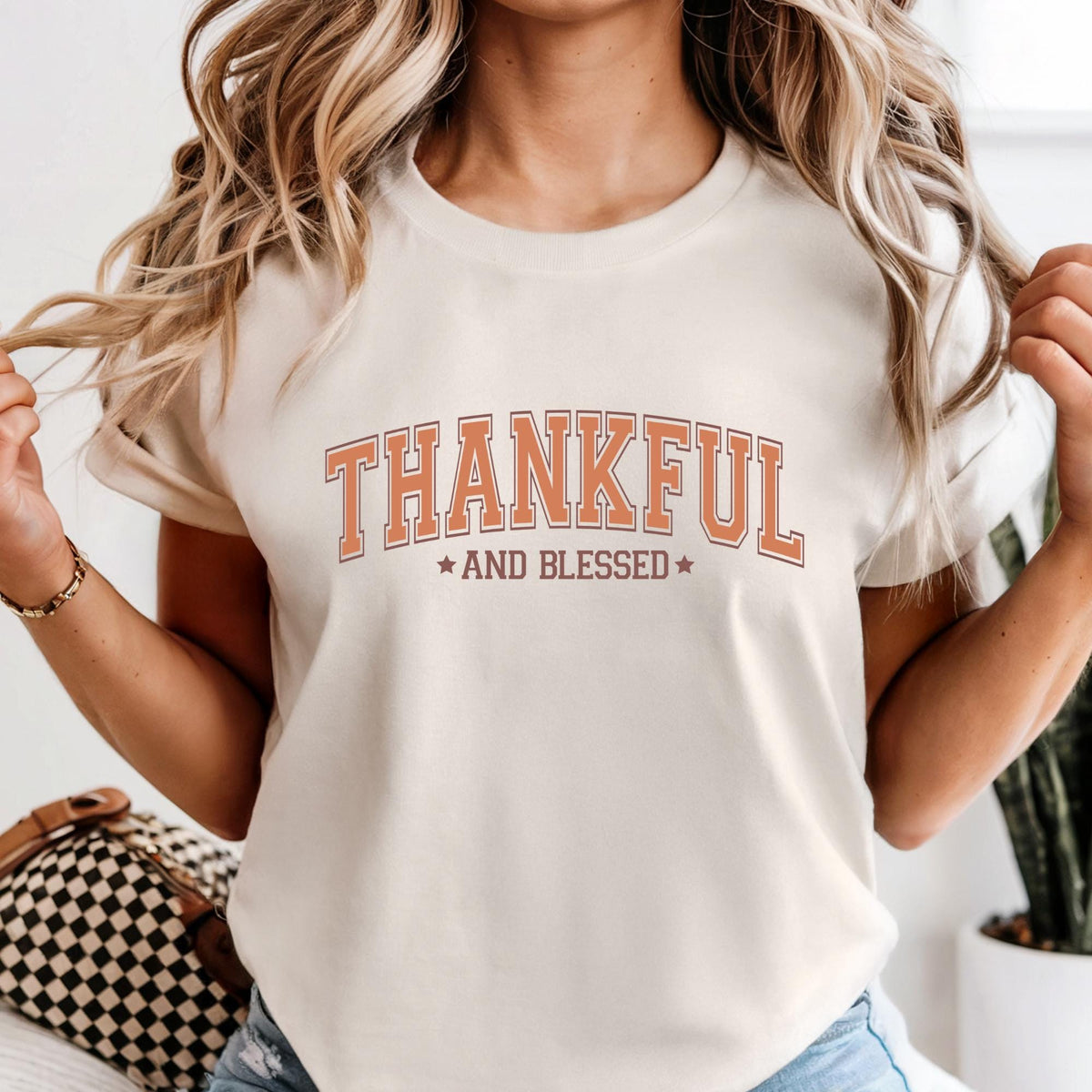 Comfort Colors® Thankful and Blessed Shirt Thanksgiving Gift