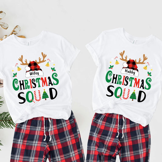 Personalized Christmas Squad Reindeer Shirt Xmas Group Tee Family Matching Pajamas