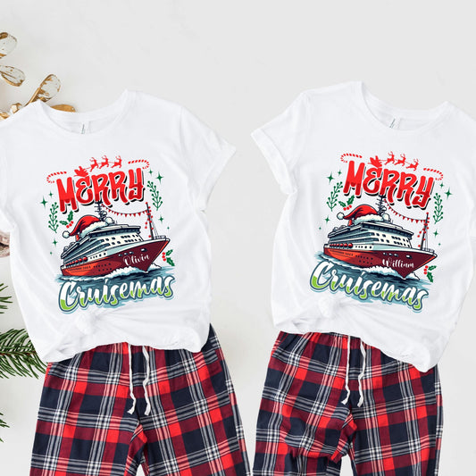 Personalized Merry Cruisemas Shirt Xmas Family Vacation Tee