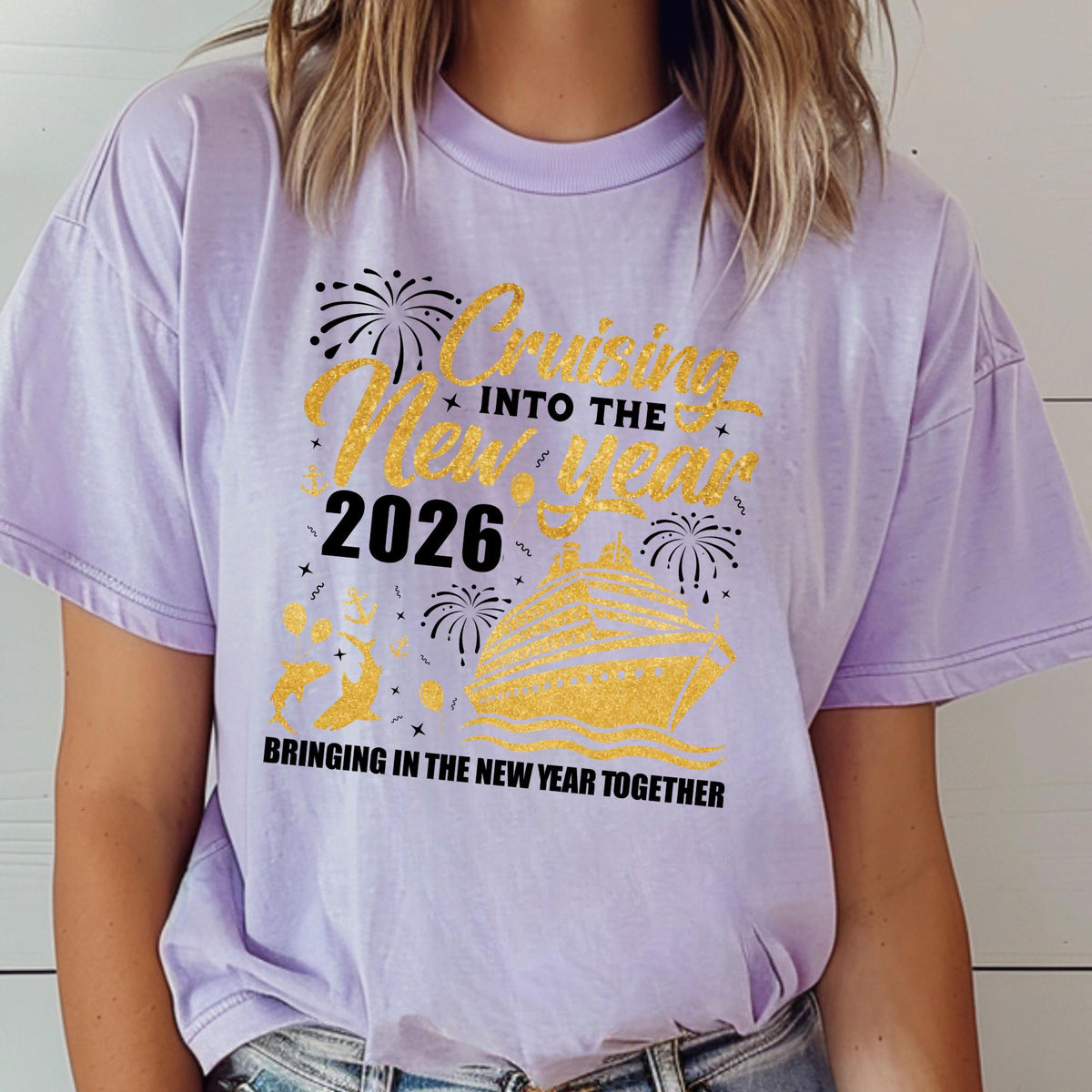 Comfort Colors® Cruising Into The New Year Shirt, Bringing In The 2026 Together Tee Christmas Gift
