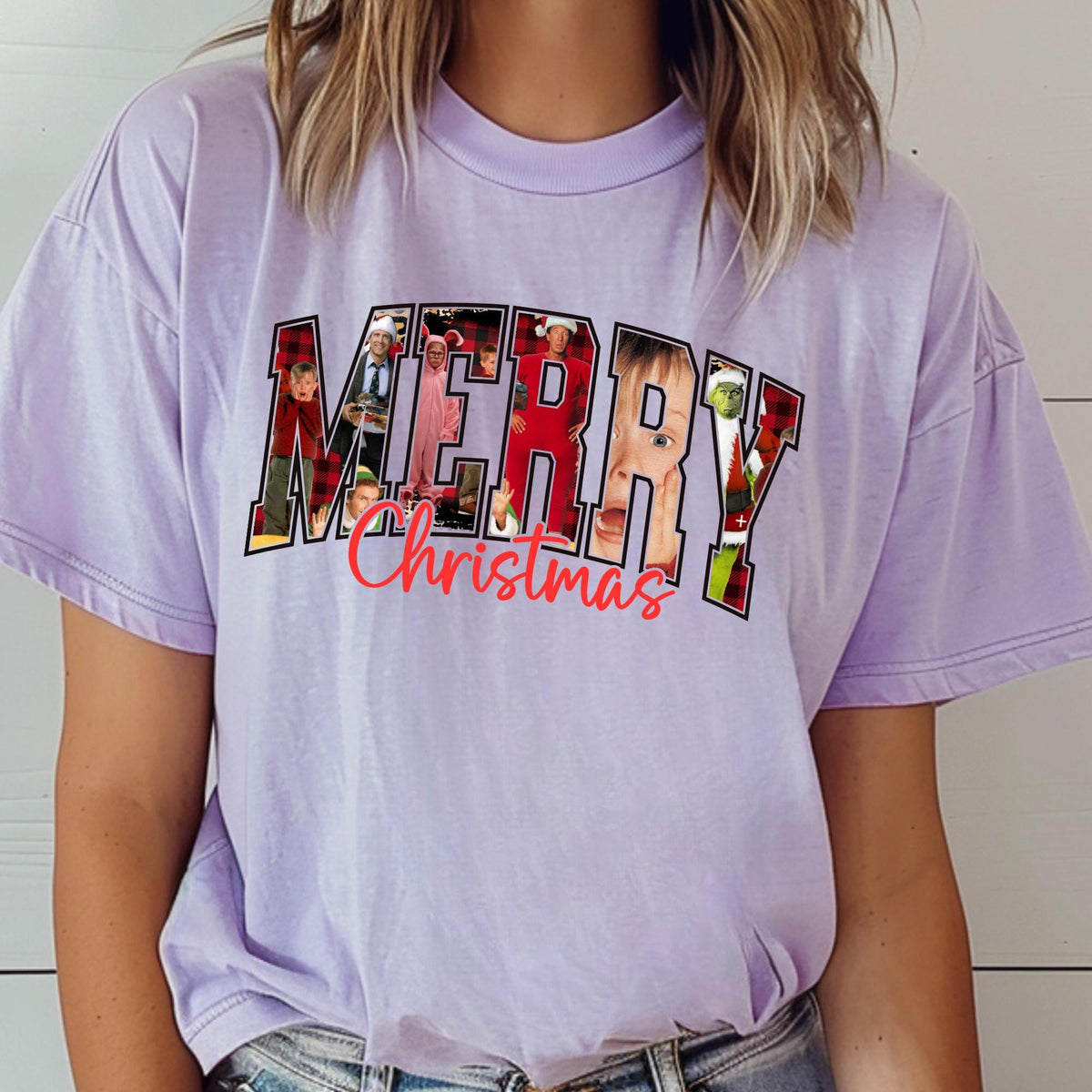 Comfort Colors® Merry Christmas 90s Movies Shirt, Vintage Xmas Movies Tee
