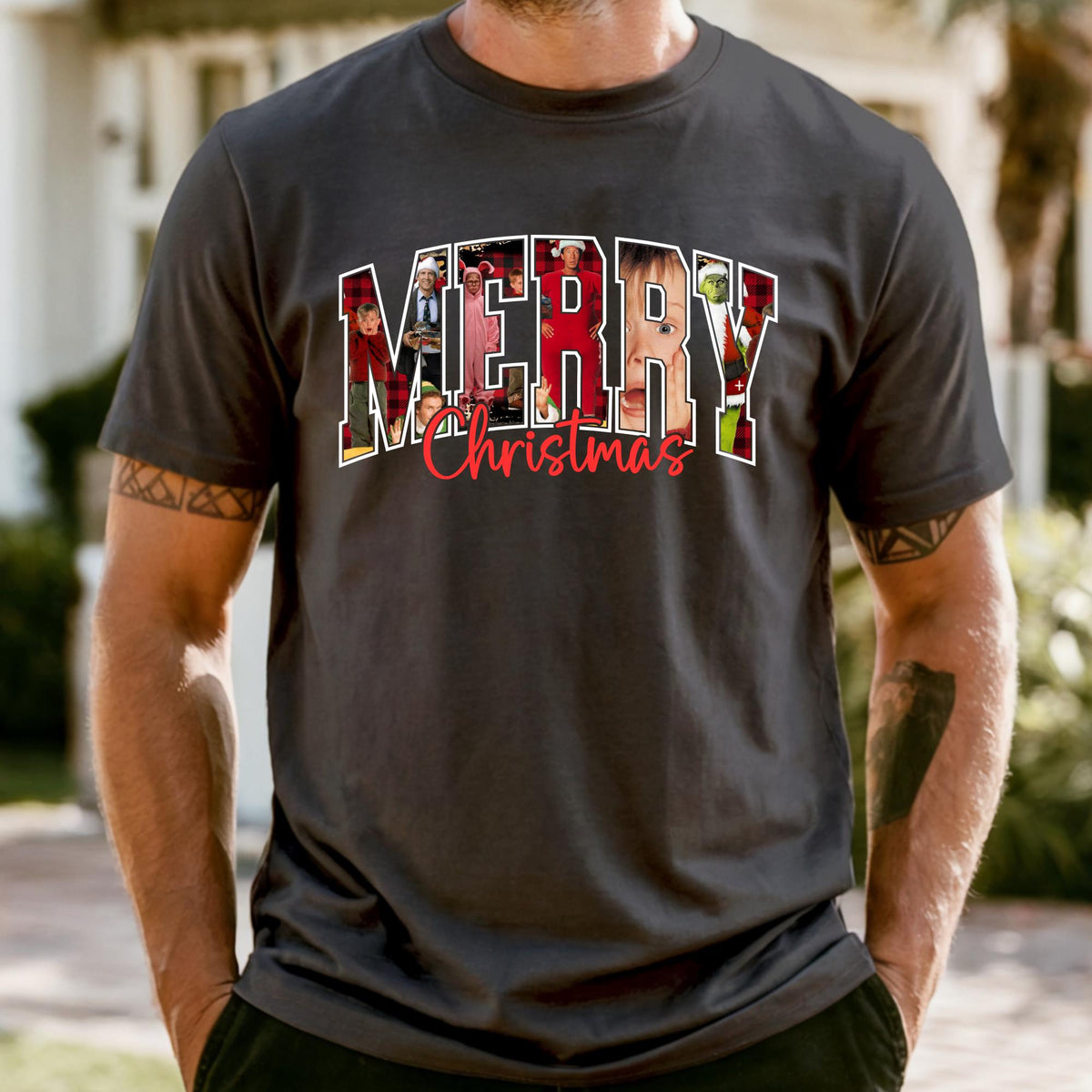 Comfort Colors® Merry Christmas 90s Movies Shirt, Vintage Xmas Movies Tee