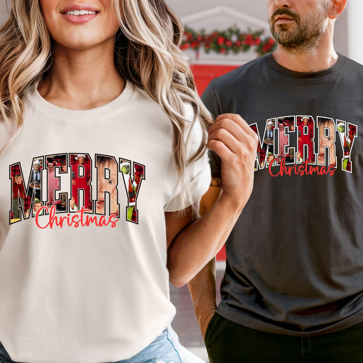 Comfort Colors® Merry Christmas 90s Movies Shirt, Vintage Xmas Movies Tee